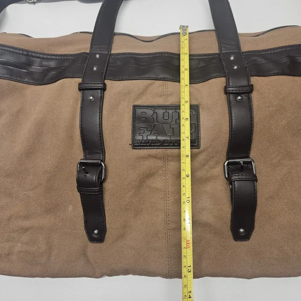 Buffalo David Bitton Tan Canvas Duffel with Black Trim